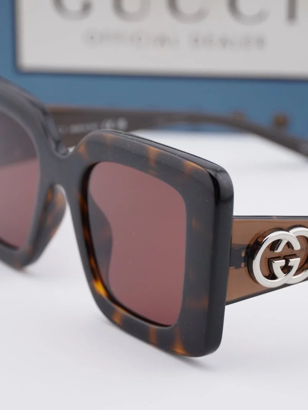 Gucci GG2025S 002 Butterfly Sunglasses - Havana / Burgundy